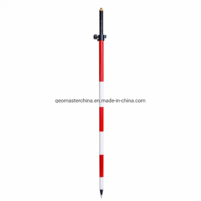 Geomaster PRO Surveyors Poteau à prisme en aluminium de 2,6 m pour prendre en charge les instruments d'arpentage, les récepteurs Gnss, les radios GPS, les supports de prisme, les cibles de scanner laser 3D, le scanner